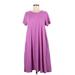 Lularoe Casual Dress - A-Line Crew Neck Short sleeves: Purple Print Dresses - Women's Size Medium