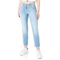 Gerry Weber Damen 5 Pocket Jeans BEST4ME mit modischen Details unifarben 7/8 Länge Blue Denim Washed 42