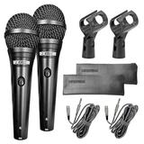 5 CORE Vocal Dynamic Cardioid Handheld Microphone Neodymium Magnet Unidirectional Mic; 16ft Detachable XLR Deluxe Cable to ? Audio Jack; Mic Clip; On/Off Switch for Karaoke Singing ND 58 Black