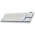 Pre-Owned Logitech G PRO X TKL Lightspeed Gaming Keyboard - Wireless Connectivity - Bluetooth - 32.81 ft - 2.40 GHz - USB 2.0 Interface - RGB LED - PC - Mechanical Keyswitch - White Like New