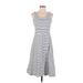 Old Navy Casual Dress - Fit & Flare: White Stripes Dresses - Women's Size Small