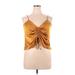 Nine West Sleeveless Blouse: Gold Tops - Women's Size X-Large