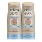 Jergens Natural Glow Wet Skin In-Shower Self Tanner Body Lotion Fair/Medium Skin Tones (Pack Of 2).