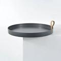 NUOLUX Household Round Tray Handheld Serving Tray Bathroom Cosmetics Tray Tabletop Sundries Storage Tray