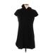 Susana Monaco Casual Dress - Shift High Neck Short sleeves: Black Print Dresses - Women's Size Small