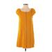 TeXTURE & THREAD Madewell Casual Dress - Shift: Yellow Print Dresses - Women's Size X-Small