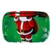 OWNTA Christmas Santa Claus with Green Snowflakes Background Pattern Cosmetic Storage Bag with Zipper - Lightweight Large Capacity Makeup Bag for Women - Includes Small Personalized Transparent Bag
