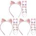 18 Pcs Headband Kids Car Ear Cute Cat Ears Hairband for Children Tie Flash Quicksand Sequin