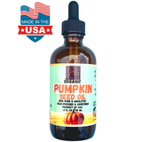 Pomberries Organic Cold Pressed Unrefined Pumpkin Seed Oil Pumpkin Seed Oil For Hair & Skin Care Amber Glass Bottle 4 fl oz