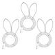 Bunny Shaped Metal Wreath Forms DIY Craft Easter Spring Birthday Floral Arrangements Wreaths Wire Frame Holiday Summer Home Door Indoor Outdoor Party Hanging Decoration Supplies (Pack of 3)