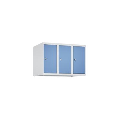C+P Aufsatzschrank Classic PLUS, 3 Abteile, HxBxT 50x75x50cm, Zylinderschloss, Hellgrau/Fernblau von PROREGAL Image