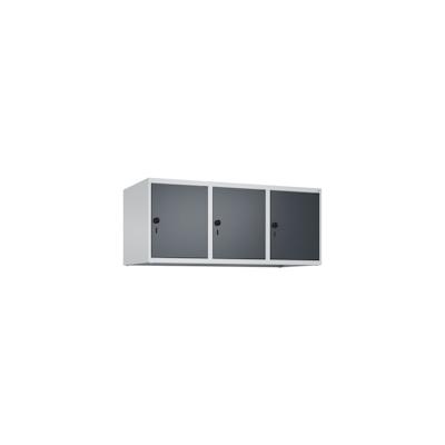 C+P Aufsatzschrank Classic PLUS, 3 Abteile, HxBxT 50x120x50cm, Sicherheitsdrehriegel, Hellgrau/Anthrazit von PROREGAL Image