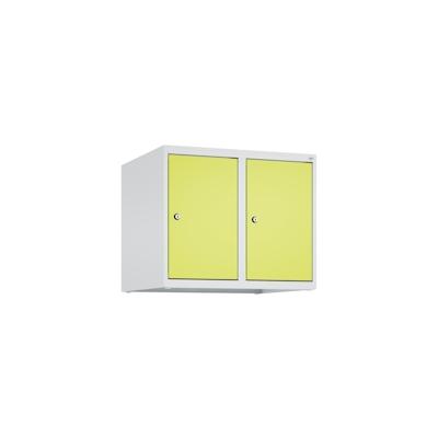 C+P Aufsatzschrank Classic PLUS, 2 Abteile, HxBxT 50x60x50cm, Zylinderschloss, Hellgrau/Clowngrün von PROREGAL Image