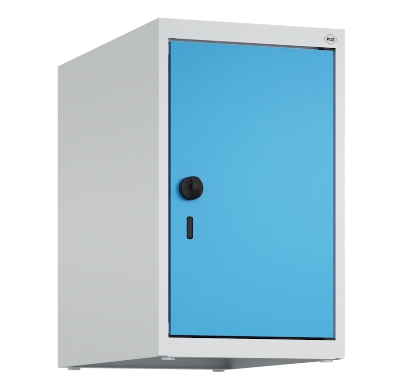 C+P Aufsatzschrank Classic PLUS, 1 Abteil, HxBxT 50x30x50cm, Sicherheitsdrehriegel, Hellgrau/Lichtblau von PROREGAL Image