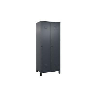 C+P Aufbewahrungsspind Classic PLUS, Füßen, 2 Abteile je 4 Fachböden, HxBxT 195x80x50cm, Sicherheitsdrehriegel, Anthrazit von PROREGAL Image