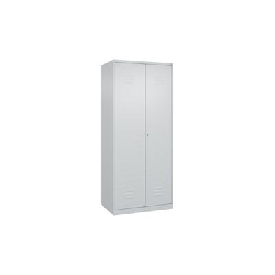 C+P Aufbewahrungs Doppel-Spind Classic PLUS, 2 Abteile je 4 Fachböden, HxBxT 185x80x50cm, Zylinderschloss, Hellgrau/Hellgrau von PROREGAL Image