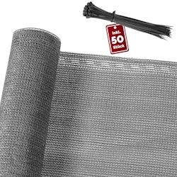 DETEX® Zaunblende 1,4 x 10m anthrazit Balkonsichtschutz mit 50 Kabelbindern Image