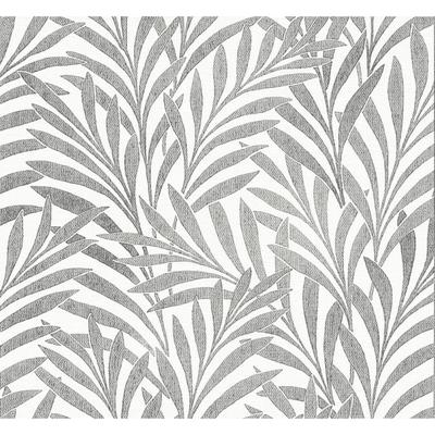 Ronald Redding Tea Leaves Stripe Cream & Black Wallpaper