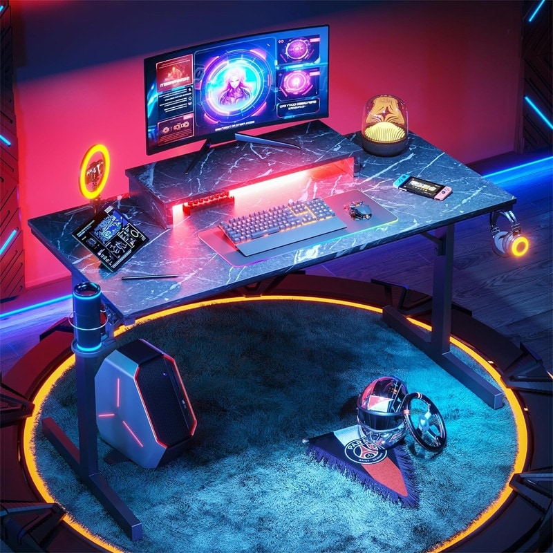 Small Gaming Desk with Monitor Stand