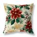 Red And Green Holiday Sparkle Indoor/Outdoor Throw Pillow Zipper