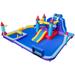 Rocket Theme Inflatable Water Slide Park w/ Slides Splash Pool &Blower - Multicolor