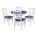 36 in Solid Wood Round Top Pedestal Dining Table with 4 Emily Dining Chairs