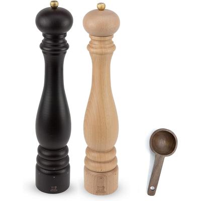 Peugeot Paris u'Select Salt & Pepper Mill, Inch, Chocolate/Natural - With Wooden Spice Scoop (16 Inch)