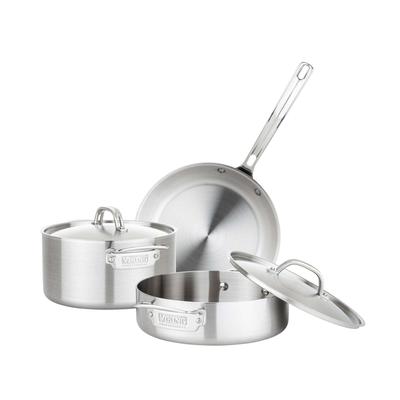 Viking Professional 5-Ply 5-Piece Set of 2 Pans, Stockpot, & 2 Lids