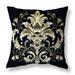 Black And Beige Vintage Veil Indoor/Outdoor Throw Pillow Zipper