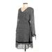 Motherhood Casual Dress V Neck Long sleeves: Gray Dresses - Women's Size Medium Maternity