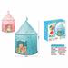 Princess Castle Play Tent, Kids Foldable Games Tent House Toy for Indoor & Outdoor Use-Blue - 17.32 x 1.96 x 17.32 in