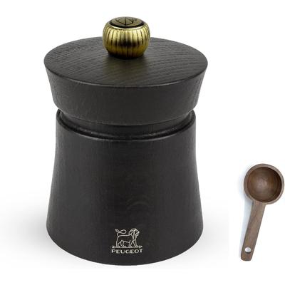 Peugeot Baya Chocolate Pepper Mill Gift Set 3", Chocolate With Wood Spice Scoop