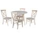 42" Solid Wood Round Dual Drop Leaf Table with 4 Dining Chairs