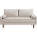 68-inch Fabric Sofa, Mid-Century Modern Reclining Sofa with Arms, Button Tufted Seat Cushions - 30.31"D x 68.11"W x 33.07"H