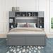 Multifunctional Full Size Wood Bed with 4 Drawers and All-in-One Cabinet and Shelf