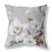 White And Silver Leafy Lepidoptera Medley Faux Suede Throw Pillow Zipper
