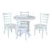 36 in Round Extension Dining Table with 12 in Leaf and 4 Dining Chairs