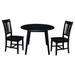 42" Round Dual Drop Leaf Table with 2 Dining Chairs