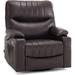 MCombo Faux Leather Power Recliner, Electric Swivel Glider Rocker Recliner for Nursery with USB Ports 7785