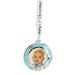 3" Blue Silver-Plated Baby's First Christmas Ornament European Crystal