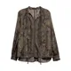 Max Mara , Silk Printed Shirt with Mandarin Collar ,Brown female, Sizes: S, M