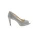 Bandolino Heels: Pumps Stilleto Cocktail Party Silver Shoes - Women's Size 7 - Almond Toe