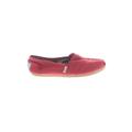 TOMS Flats: Loafers Stacked Heel Casual Red Print Shoes - Women's Size 7 1/2 - Almond Toe