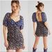 Free People Dresses | Free People X Revolve Tessa Mini Dress Floral Ruched Lined Size Xs Msrp $148 | Color: Black/Blue | Size: Xs