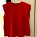 Zara Tops | Amazing New Red Shoulder Pad Zara T Shirt Short Sleeve Top Muscle Tee S | Color: Red | Size: S