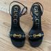 Gucci Shoes | Gucci- Moorea Horsebit Heel Sandals | Color: Black | Size: 7