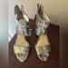 Jessica Simpson Shoes | Jessica Simpson Size 7m Metallic Open Toe Heels Nwob | Color: Gray | Size: 7