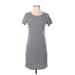 Old Navy Casual Dress - Shift Scoop Neck Short sleeves: Gray Dresses - Women's Size X-Small