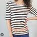 J. Crew Tops | J Crew Embroidered Cotton Striped Top, Small | Color: Blue/Tan | Size: S