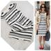 J. Crew Dresses | J Crew Double Striped Cap Sleeve Sheath Dress Sz 0 | Color: Black/Cream | Size: 0